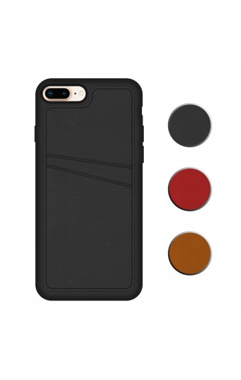 FitCase iPhone 7 Plus / 8 Plus Kılıf Proda Deri Çift Kartlık Cepli Kapak