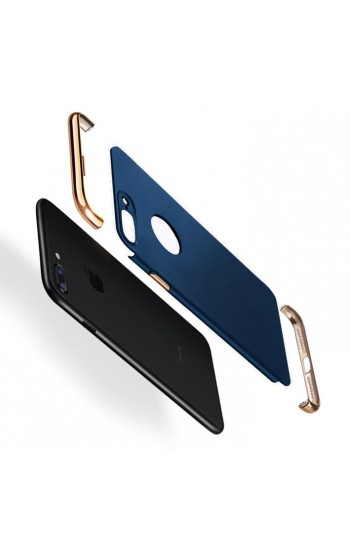 FitCase iPhone 7 Plus / 8 Plus Kılıf Golden Frame Arka Kapak Lacivert…