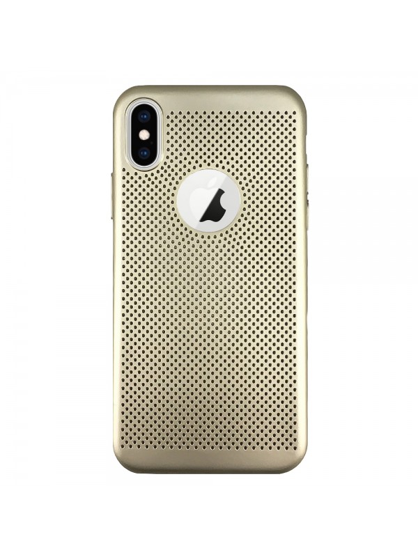 FitCase iPhone X / XS Kılıf Point Sert Arka Kapak Gold