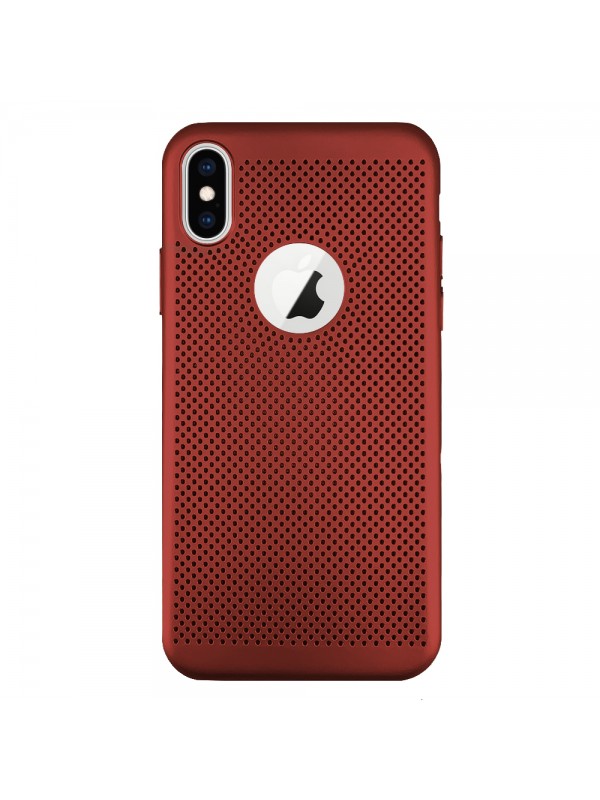 FitCase iPhone X / XS Kılıf Point Sert Arka Kapak Kırmızı