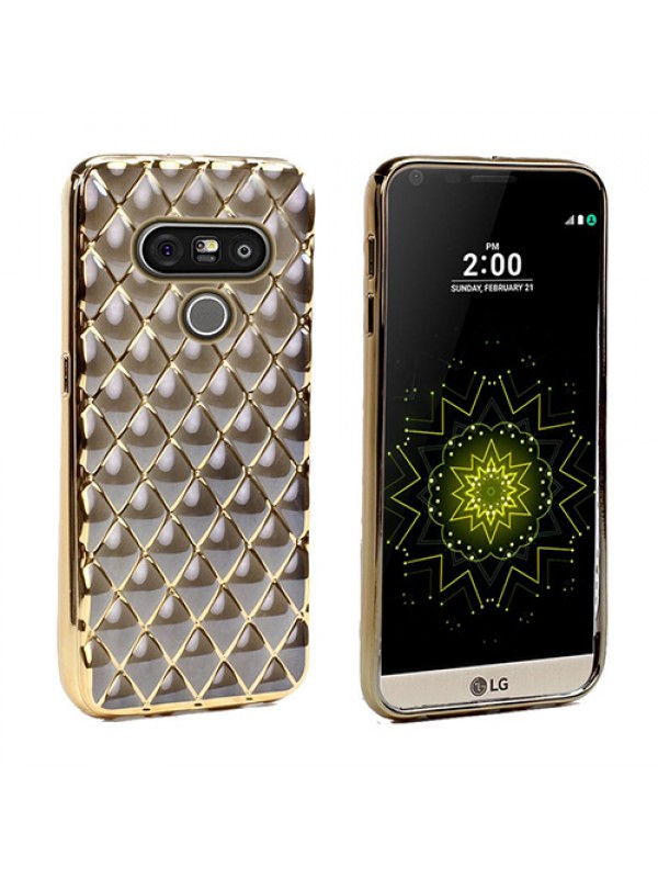 FitCase Laser LG G5 H850 Baklava Desenli Gold - Siyah…