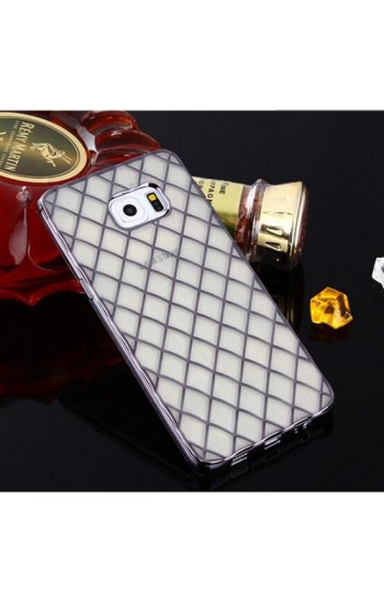 FitCase Laser Samsung S6 (G920) Baklava Desenli Silver