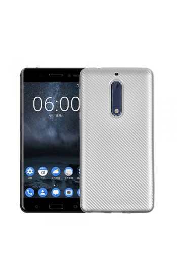 FitCase Nokia 5 Carbon Desen Arka Kapak Silver…