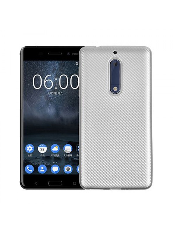 FitCase Nokia 5 Carbon Desen Arka Kapak Silver…