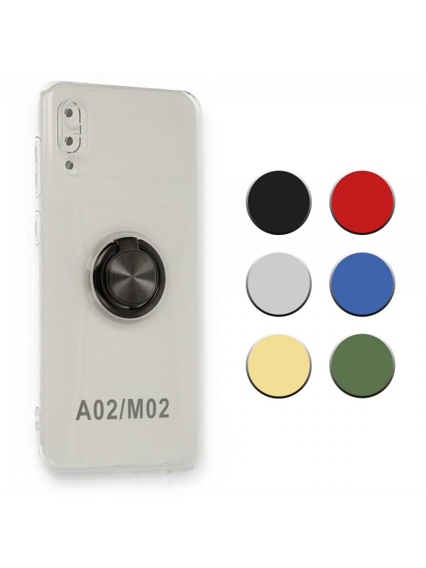 FitCase Samsung Galaxy A02 (A022) Kılıf Gross Ring Şeffaf Arka Kapa&hellip;
