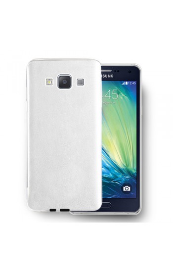 FitCase Samsung Galaxy A7 (A700) Kılıf Deri Dokulu Arka Kapak Beyaz