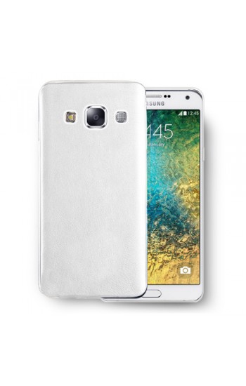 FitCase Samsung Galaxy E5 (E500) Kılıf Deri Dokulu Arka Kılıf Beyaz…