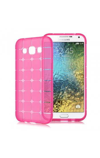 FitCase Samsung Galaxy E5 (E500) Plaid Silikon Arka Kapak Pembe…