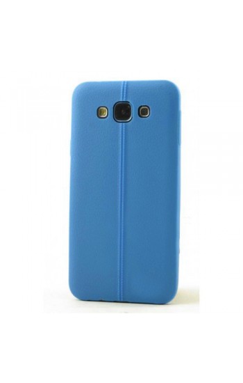 FitCase Samsung Galaxy E5 (E500) Ultra İnce Dikişli TPU Arka Kapak Mavi