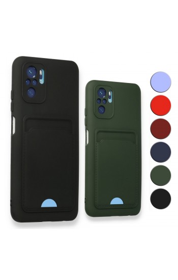 FitCase Xiaomi Redmi Note 10 / 10S Cardy Soft Delikli Kartlık Cepli Silikon Kapak