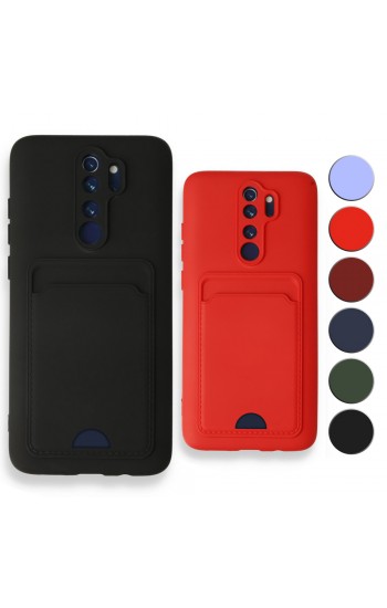 FitCase Xiaomi Redmi Note 8 Pro Cardy Soft Delikli Kartlık Cepli Silikon Kapak