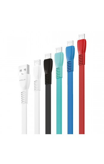 FitPlus Flat FS-401 Micro USB Data/Şarj Kablosu 2.4A 1mt