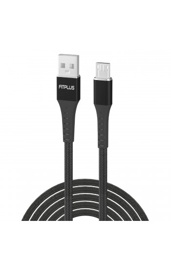 FitPlus Strong ST-111 Micro USB Data/Şarj Kablosu 3A 1mt Örgü - Siyah