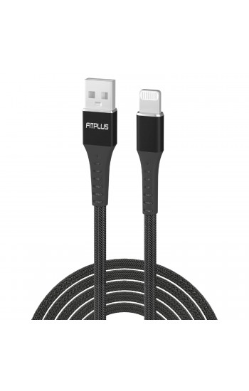 FitPlus Strong ST-112 Lightning Data/Şarj Kablosu 3A 1mt Örgü - Siyah&hellip;