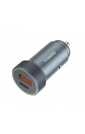 Foneng C16 30W Type-C + USB Araç içi Şarj Adaptörü…