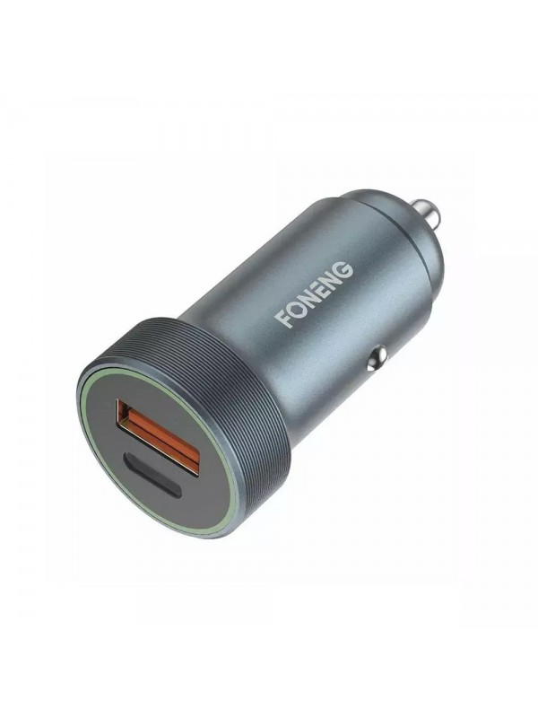 Foneng C16 30W Type-C + USB Araç içi Şarj Adaptörü…