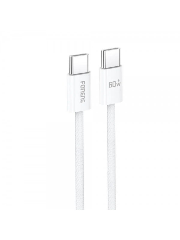 Foneng X110 60W Type-C to Type-C Örgü 1.2m Hızlı Data ve Şarj Kab…