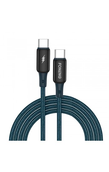 Foneng X87 60W Type-C to Type-C Örgü 1.2m Data ve Şarj Kablosu…