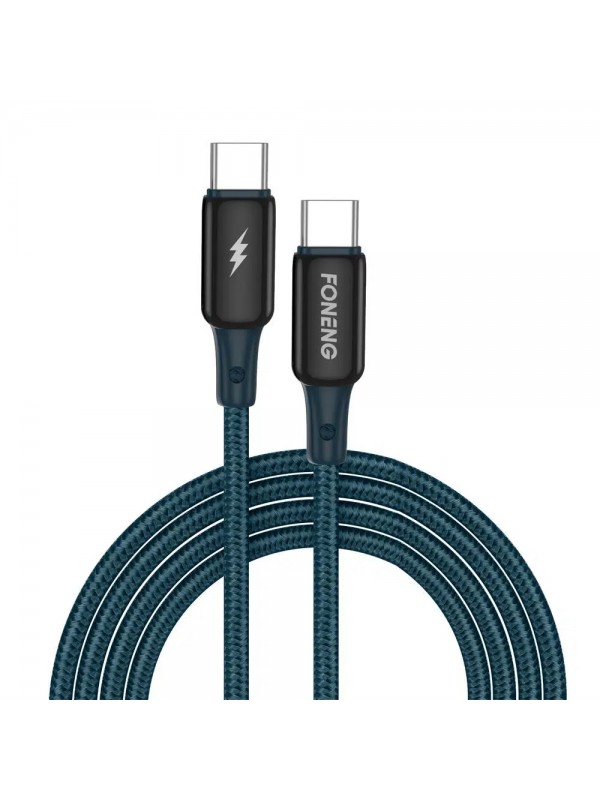 Foneng X87 60W Type-C to Type-C Örgü 1.2m Hızlı Data ve Şarj Kabl…