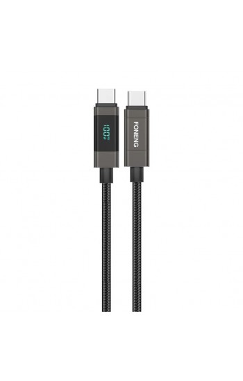Foneng XS05 100W Led Göstergeli Type-C to Type-C Örgü 1.2m Data ve Şar…