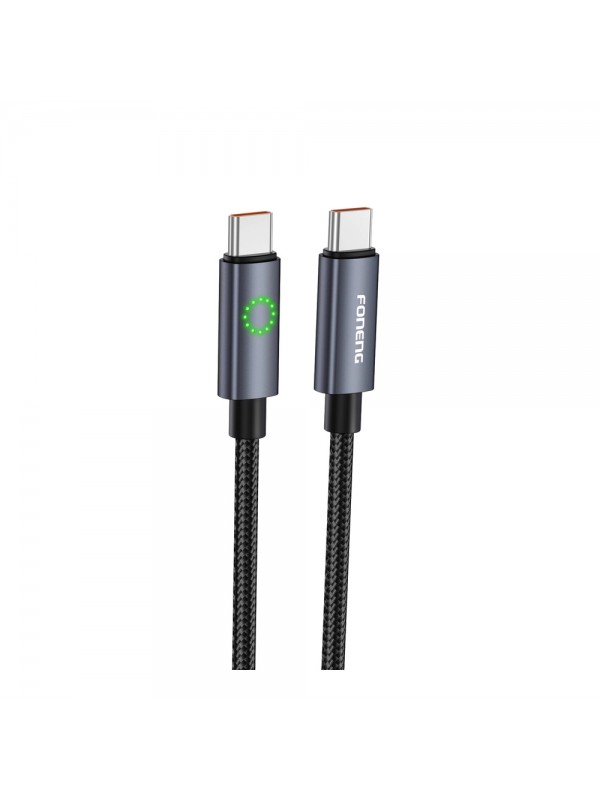 Foneng XS08 60W Type-C to Type-C Işıklı Örgü 1.2m Hızlı Data ve…