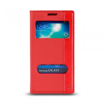 Samsung Galaxy E7 (E700) Gizli Mıknatıslı Pencereli Magnum Kılıf Kırmızı Samsung Galaxy E7 (E700) Gizli Mıknatıslı Pencereli Magnum Kılıf Kırmızı