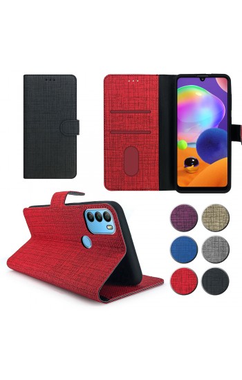 General Mobile GM 21 Plus Kılıf FitCase Fabric Kapaklı Cüzdanlı…
