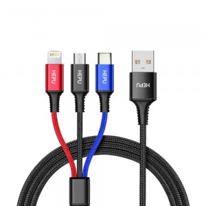 HEPU HP-11 Multi 3in1 2.4A 1.2m Data ve Şarj Kablosu