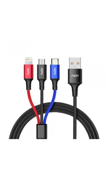 HEPU HP-11 Multi 3in1 2.4A 1.2m Data ve Şarj Kablosu…