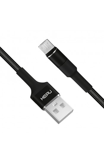 HEPU HP-414 Solid USB - Micro USB QC3.0 3.1A Şarj Kablosu 1mt Siyah…