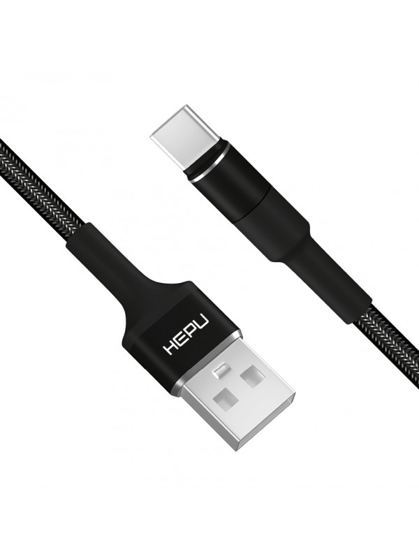 HEPU HP-415 Solid USB - Type-C QC3.0 3.1A Şarj Kablosu 1mt Siyah