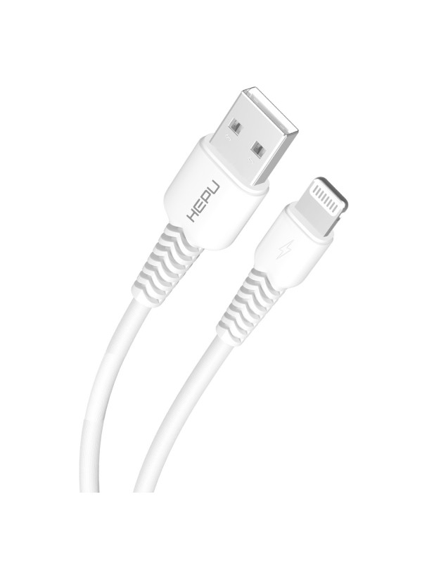 HEPU HP-424 Mild USB - iPh Lightning QC3.0 3.1A Şarj Kablosu 30cm Beyaz