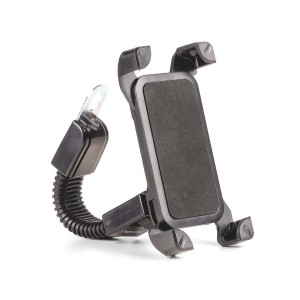 HEPU HP-A18 Motosiklet Dikiz Aynası Telefon Tutucu Yaylı Kavrama Esnek Boyun 360° Dönebilir Başlık