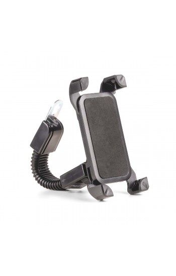 HEPU HP-A18 Motosiklet Dikiz Aynası Telefon Tutucu Yaylı Kavrama Esnek Boyun 360° Dönebilir Başlık