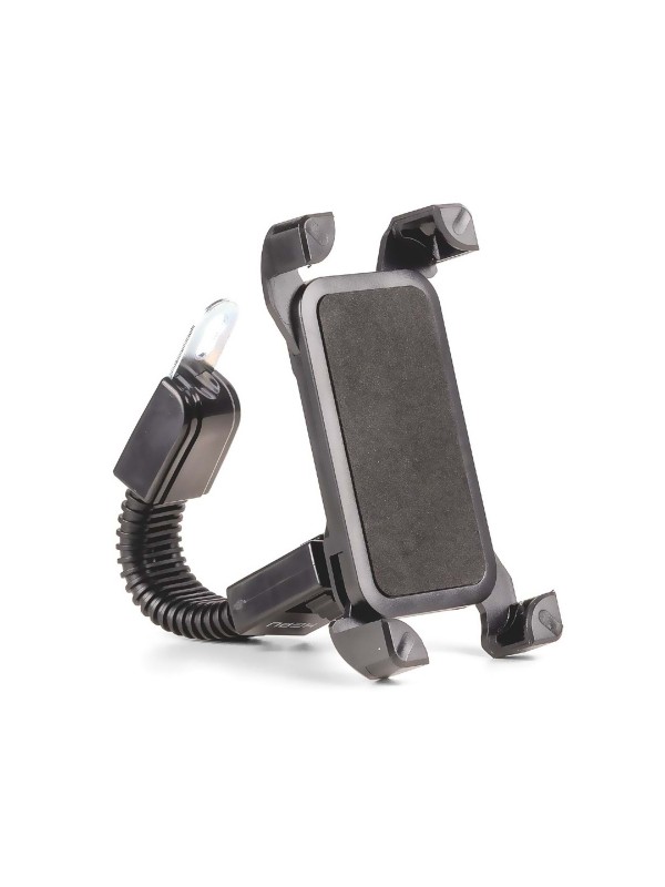 HEPU HP-A18 Motosiklet Dikiz Aynası Telefon Tutucu Yaylı Kavrama Esnek Boyun 360° Dönebilir Başlık