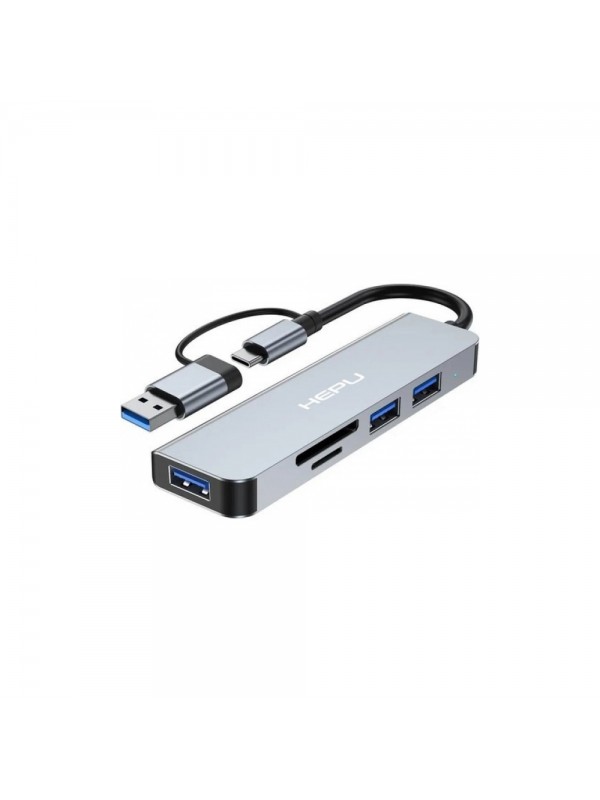 HEPU HP-B07 5in1 USB+Type-C Girişli HUB Çoklayıcı Kart Okuyucu…