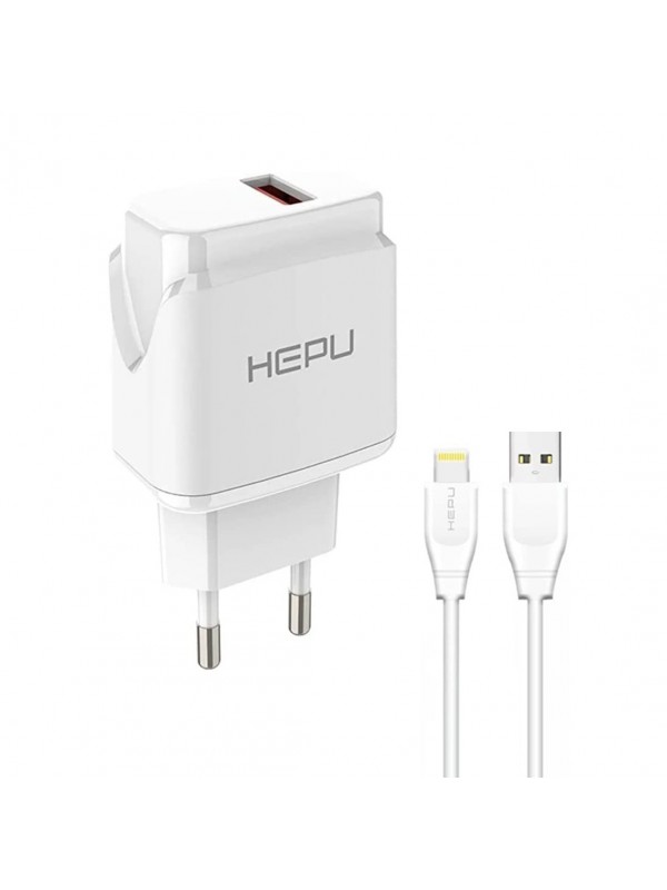 HEPU HP617L 2.1A Seyahat Şarj Aleti USB-Lightning Kablo Set