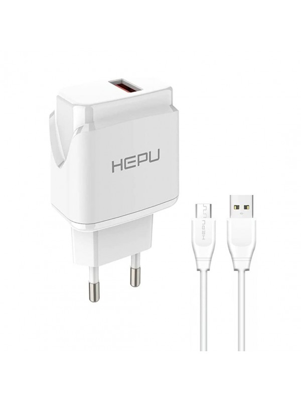 HEPU HP617M 2.1A Seyahat Şarj Aleti USB-Micro USB Kablo Set…