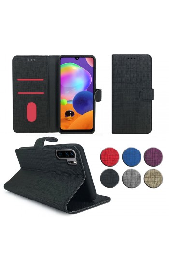 Huawei P30 Pro Kılıf FitCase Fabric Kapaklı Cüzdanlı
