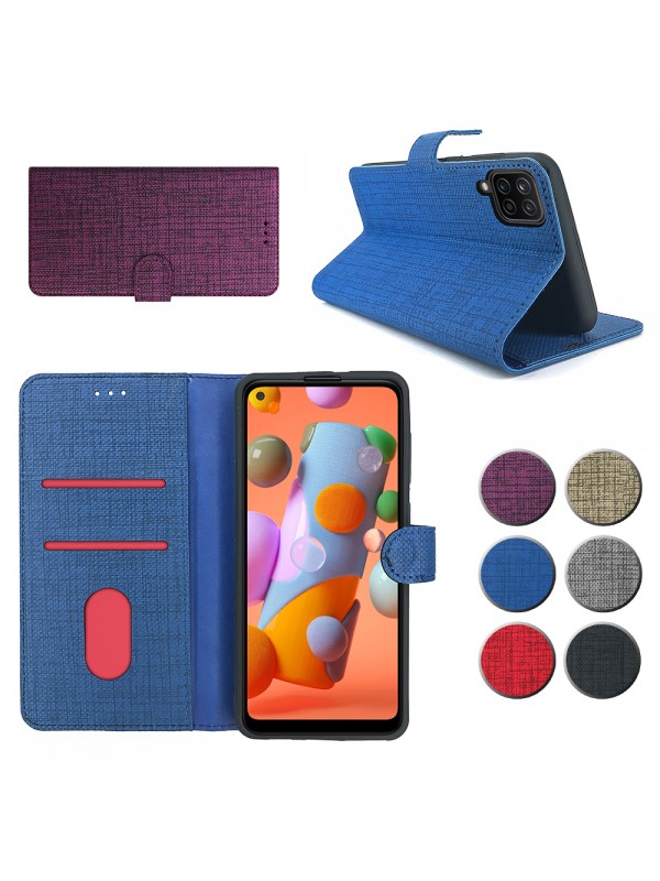 Huawei P40 Lite Kılıf FitCase Fabric Kapaklı Cüzdanlı…