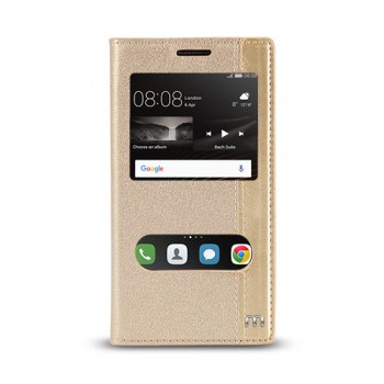 Huawei P9 Lite Gizli Mıknatıslı Pencereli Magnum Kılıf Gold Huawei P9 Lite Gizli Mıknatıslı Pencereli Magnum Kılıf Gold