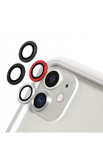 iPhone 11 Kamera Lens Koruyucu Cam Metal Kenarlı 2li Set