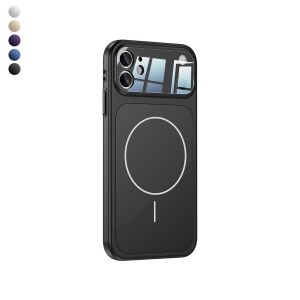 iPhone 11 Kılıf (17 Pro Max Görünümlü) Magsafe Özellikli AG Glass Çevirici Sert Kapak