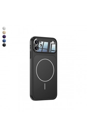 iPhone 11 Kılıf (17 Pro Max Görünümlü) Magsafe Özellikli AG Glass Çevirici Sert Kapak