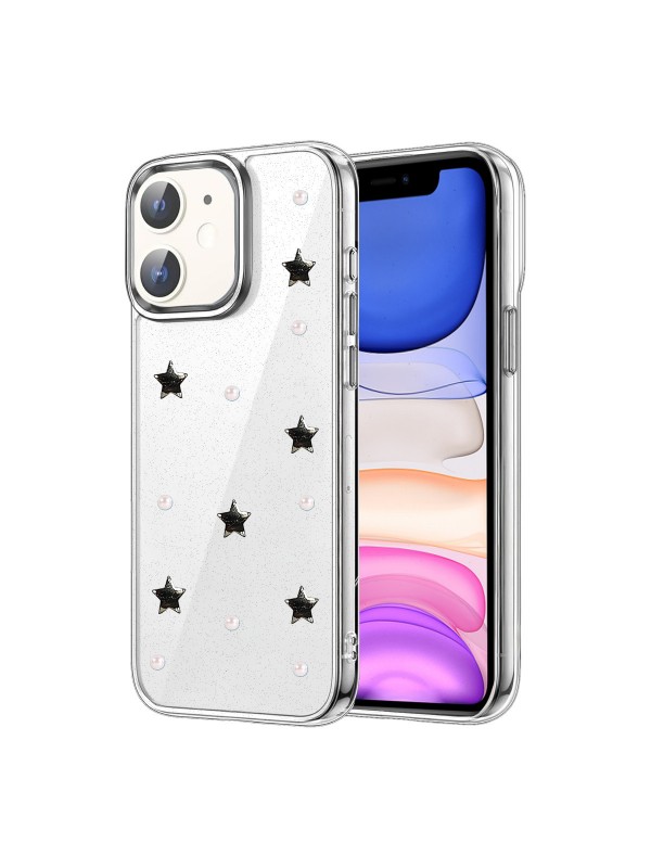 iPhone 11 Kılıf Fiyonk Desenli Şeffaf Kapak