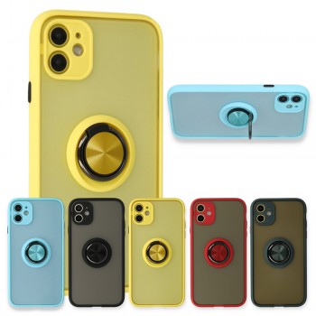 iPhone 11 Kılıf Montrea Ring Yüzük Stantlı Kapak iPhone 11 Kılıf Montrea Ring Yüzük Stantlı Kapak