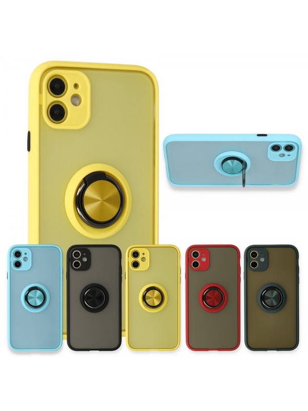 iPhone 11 Kılıf Montrea Ring Yüzük Stantlı Kapak&hellip;