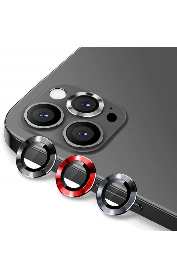 iPhone 12 Pro Max Kamera Lens Koruyucu Cam Metal Kenarlı 3lü Set