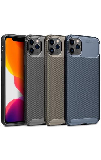 iPhone 12 Pro Max Kılıf Focus Carbon Desen Silikon Arka Kapak…