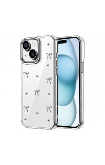 iPhone 13 / iPhone 14 Kılıf Fiyonk Desenli Şeffaf Kapak&hellip;